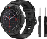MoKo Sport Strap Compatible with Huami Amazfit T-Rex/T-Rex Pro, Soft Silicone Watch Band Adjustable Wristband Replacement Watchband with Tools, Red