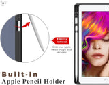 MoKo Case Fit iPad Pro 9.7 with Apple Pencil Holder - Slim Lightweight Smart Shell Stand Cover Case with Auto Wake / Sleep Fit Apple iPad Pro 9.7 Inch 2016 Tablet, Grey Purple