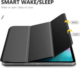 MoKo Smart Folio Case Fit iPad Pro 12.9" 2018/2020 - [Support Magnetically Attach Charge/Pair] Slim Lightweight Smart Shell Stand Cover, Strong Magnetic Adsorption, Auto Wake/Sleep - Black
