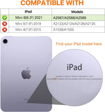 MoKo Case Fit New iPad Mini 6 2021 (6th Generation 8.3 inch), Soft TPU Translucent Frosted Back Cover Slim Smart Shell Stand Folio Case for iPad Mini, Auto Wake/Sleep, Green Dinosaur on Blue