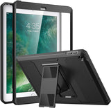 MoKo Case for iPad 9.7 2018/2017, iPad 6th Generation/iPad 5th Generation, [Heavy Duty] Shockproof Full Body Hybrid Cover with Built-in Screen Protector for iPad 9.7" (iPad 5/iPad 6), Gray/Pink