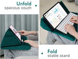 MoKo Tablet Pillow Stand, Soft Bed Pillow Holder Xmas Gift for up to 11" Pad, Fits iPad 10.2"(9th Gen), New iPad Mini 6 8.3" Air 4/3, iPad Pro 11/10.5/9.7, Mini 5 4, Galaxy Tab S6/S7 11", Turquoise