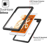 MoKo Case Fit New iPad Mini 5 2019 (5th Generation 7.9 inch), Waterproof Case with Built-in Screen Protector Clear Protective Shock-Absorbing Bumper Dustproof Submersible Full-Body Case - Black
