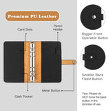 MoKo Budget Binder with Zipper Envelopes,A6 Binder Notebook,6-Ring Loose-Leaf PU Leather Binder Cover Folder Budget Planner with 12-Pack Clear Cash Envelopes Pockets & Label Stickers, Black
