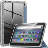 MoKo Case Fits with Amazon All-New Kindle Fire 7 Tablet (2022 Release-12th Generation) Latest Model 7", Clear Transparent Back Cover Shell with Bumper Edge Protection, Auto Wake/Sleep, Rose Gold