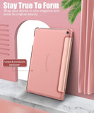 MoKo Case Fits Kindle Fire HD 8 & 8 Plus Tablet (10th Generation, 2020 Release), Smart Shell Stand Cover with Translucent Frosted Back - Rose Gold