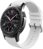 MoKo Band Compatible with Samsung Galaxy Watch 3 45MM/Galaxy Watch 46MM/Gear S3 Classic/Frontier/Huawei Watch 3 Pro, 22mm Silicone Adjustable Replacement Strap, Dark Gray