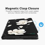 MoKo Case Fit Samsung Galaxy Tab A 8.0 T290/T295 2019 Without S Pen Model, Premium Light Weight Stand Folio Shock Proof Cover Case for Galaxy Tab A 8.0 T290/T295 2019 Tablet, Black & White Magnolia