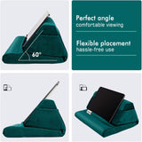 MoKo Tablet Pillow Stand, Soft Bed Pillow Holder Xmas Gift for up to 11" Pad, Fits iPad 10.2"(9th Gen), New iPad Mini 6 8.3" Air 4/3, iPad Pro 11/10.5/9.7, Mini 5 4, Galaxy Tab S6/S7 11", Turquoise