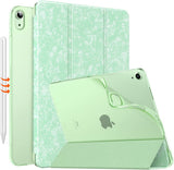 MoKo Case Fit iPad Air 5th/4th Generation 10.9 Inch Case 2022/2020, Slim Trifold Stand Cover with Soft Frosted Back, Auto Wake/Sleep, Support Touch ID and iPad 2nd Pencil Charging, Mottled Rose Purple