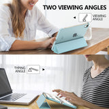 MoKo Case Fit New iPad Mini 6 2021 (6th Generation, 8.3-inch) - Slim Lightweight Hard Clear Back Shell Stand Cover with Translucent Frosted Back Protector, with Auto Wake/Sleep, Sky Blue