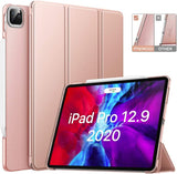 MoKo Case Fit iPad Pro 12.9 Inch 2020 (4th Gen) 2018 (3rd Gen), [Support Apple 2nd Pencil Charging] Slim Lightweight Translucent Back Shell Protective Smart Cover, Auto Wake/Sleep,Black