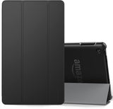 MoKo Case for All-New Amazon Fire 7 Tablet (7th Generation, 2017 Release Only) - Ultra Lightweight Slim Shell Stand Cover with Frosted Back for Fire 7, Black (with Auto Wake/Sleep)