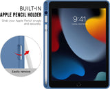 MoKo iPad 10.2 Case iPad 9th Generation 2021 / 8th Generation 2020 / 7th Generation 2019 Case with Pencil Holder, Soft TPU Smart Stand Back Cover Case for iPad 10.2 inch, Auto Wake/Sleep,Light Blue