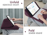 MoKo Tablet Pillow Stand, Soft Bed Pillow Holder Xmas Gift for up to 11" Pad, Fits iPad 10.2"(9th Gen), New iPad Mini 6 8.3" Air 4/3, iPad Pro 11/10.5/9.7, Mini 5 4, Galaxy Tab S6/S7 11", Plum