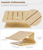 MoKo Wood Laptop Stand, Wooden Laptop Stand for Desk, Ergonomic Computer Cooling Holder, Natural Wooden Texture Desktop Notebook Stand Fits MacBook/iPad/Surface/Dell/Chromebook Laptops 11-17", Brich