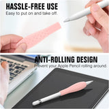 MoKo [3 Pack Silicone Grip Holder Ergo Protective Sleeve Cover Case Accessories Compatible with Apple Pencil 1st / 2nd Generation, Gray, Pink & Gem Green