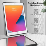 MoKo Case Fit New iPad 9th Generation 2021/iPad 10.2 2020/2019, Anti-Scratch Transparent Hard PC Clear Back,Shock Absorption Flexible TPU Soft Edge Bumper Slim Protective Case for iPad 10.2, Black