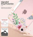 MoKo Case Fit New iPad Mini 6 2021 (6th Generation 8.3 inch), Soft TPU Translucent Frosted Back Cover Slim Smart Shell Stand Folio Case for iPad Mini, Auto Wake/Sleep, Fragrant Flowers