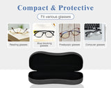 MoKo Eyeglasses Cases Hard Shell, Unisex PU Leather Protective Eye Glasses Cases Storage Holder with Cleaning Cloth