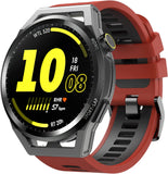 MoKo Watch Strap Compatible with Huawei Watch GT3 46mm/GT2/GT2 Pro/GT 2e/Samsung Galaxy Watch 46mm/Gear S3, 22mm Soft Silicone Replacement Sport Band Wristband, Red/Black