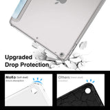 MoKo Case for New iPad 9th/8th/7th Gen Case (2021/2020/2019), Soft TPU Translucent Frosted Back Cover Slim Shell Protective Case with Stand for iPad 10.2 inch,Auto Wake/Sleep,Peach Blossom