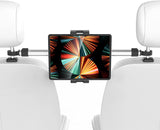 MoKo Car Headrest Mount, Car Back Seat Phone Tablet Holder丨Double Shaft Stable & Movable Tablet Stand for Cell Phone Tablet(4"- 13"), Fit with iphone13, ipad 9, iPad Mini 6 Galaxy, Switch, Black
