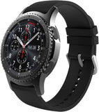 MoKo Band Compatible with Samsung Galaxy Watch 3 45MM/Galaxy Watch 46MM/Gear S3 Classic/Frontier/Huawei Watch 3 Pro, 22mm Silicone Adjustable Replacement Strap, Black