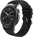 MoKo Band Compatible with Samsung Galaxy Watch 3 45MM/Galaxy Watch 46MM/Gear S3 Classic/Frontier/Huawei Watch 3 Pro, 22mm Silicone Adjustable Replacement Strap, Dark Gray