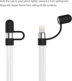 MoKo Pencil Cap Holder Fit Apple Pencil 1st Generation,USB Cable Tether and Pencil Cap, Fit New iPad 9th Generation 2021, iPad 8th/7th/6th, iPad Air 3rd Gen 10.5" 2019, iPad Mini 5,Black