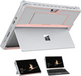 MoKo Case Fit Microsoft Surface Go 3 (2021)/ Surface Go 2 2020 / Surface Go 2018, All-in-One Protective Cover Case with Pen Holder Hand Strap, Compatible with Type Cover Keyboard - Pink + Gray