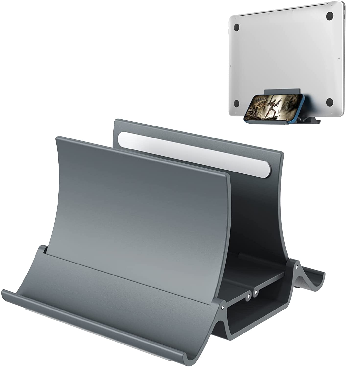 Vertical Laptop Stand Holder, MoKo Laptop Rack Gravity Self-Locking Do ...