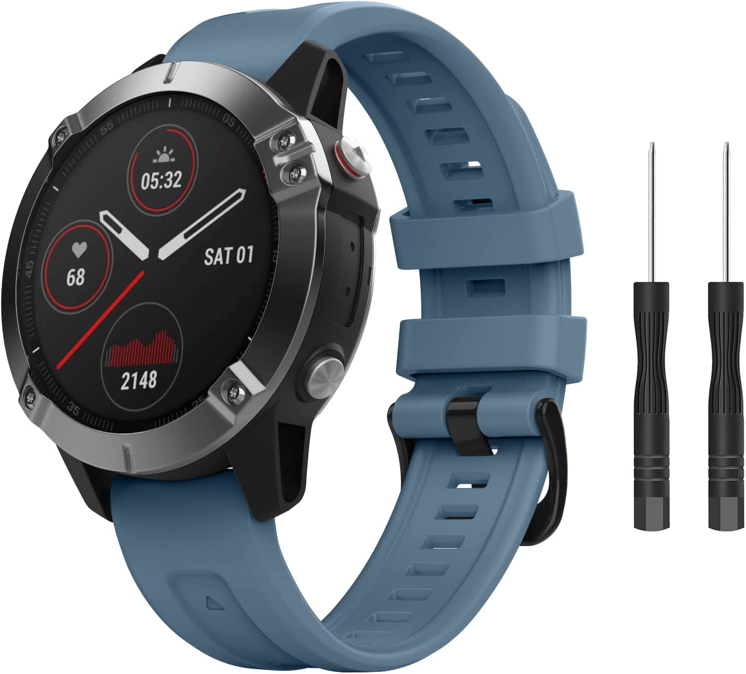 MoKo Watch Band Compatible with Garmin Fenix 7 Sapphire Solar Solar Fenix 6 Pro 5 5 Plus Forerunner 935 945 Approach S60 Soft Silicone Replacement