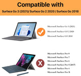 MoKo Case Fit Microsoft Surface Go 3 (2021)/ Surface Go 2 2020 / Surface Go 2018, All-in-One Protective Cover Case with Pen Holder Hand Strap, Compatible with Type Cover Keyboard - Pink + Gray