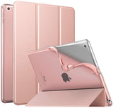 MoKo Case for New iPad 9th/8th/7th Gen Case (2021/2020/2019), Soft TPU Translucent Frosted Back Cover Slim Shell Protective Case with Stand for iPad 10.2 inch,Auto Wake/Sleep,Peach Blossom
