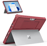 MoKo Case Fits Microsoft Surface Pro 8 13" Touchscreen 2021 Release Tablet - All-in-One Protective Rugged Cover Case with Hand Strap & Compatible with Type Cover Keyboard, Light Gray