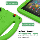 MoKo Case Fits Kindle Fire HD 8 & 8 Plus Tablet (10th Generation, 2020 Release), Shockproof Heavy Duty EVA Kids-Friendly Cover with Hand-Grip Convertible Stand - Green