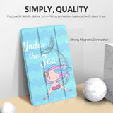 MoKo Case Fit New iPad Mini 5 2019/Mini 4 2015 (5th/4th Generation 7.9-inch), Slim Lightweight Smart Shell Stand Cover with Translucent Frosted Back Protector, Auto Wake/Sleep, Blue Mermaid