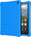 MoKo Case Fits Kindle Fire HD 8 & 8 Plus Tablet (10th Generation, 2020 Release), Flexible Soft Silicone Back Cover Impact-Resistant Shell - Blue