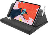 MoKo Tablet Pillow Stand, Soft Bed Pillow Holder Xmas Gift for up to 11" Pad, Fits iPad 10.2"(9th Gen), New iPad Mini 6 8.3" Air 4/3, iPad Pro 11/10.5/9.7, Mini 5 4, Galaxy Tab S6/S7 11", Print Green