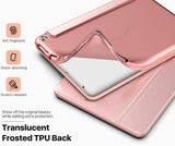 MoKo Case Fits Kindle Fire HD 8 & 8 Plus Tablet (10th Generation, 2020 Release), Soft TPU Translucent Frosted Back Cover Slim Smart Shell, Auto Wake/Sleep - Rose Gold