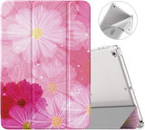 MoKo Case for New iPad 9th/8th/7th Gen Case (2021/2020/2019), Soft TPU Translucent Frosted Back Cover Slim Shell Protective Case with Stand for iPad 10.2 inch,Auto Wake/Sleep,Fragrant Flowers