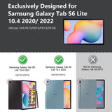 MoKo Case for Galaxy Tab S6 Lite 2022/2020, Slim Tri-Fold Cover with Auto-Wake/Sleep & Pen Holder Fit Samsung Galaxy Tab S6 Lite 10.4 2022/2020 (SM-P610/P613/P615/P619) ONLY - Denim Black