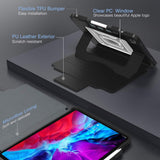 MoKo Case Fit iPad Pro 12.9 4th Generation 2020 & 2018 - [Support Apple Pencil 2 Charging] Shockproof Rugged Protective Case with Multi-Angle Magnetic Stand, Pencil Holder & Auto Sleep/Wake - Black