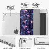 MoKo Case for New iPad 9th/8th/7th Gen Case (2021/2020/2019), Soft TPU Translucent Frosted Back Cover Slim Shell Protective Case with Stand for iPad 10.2 inch,Auto Wake/Sleep, Iridescent Unicorn