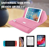 MoKo Tablet Pillow Stand, Soft Bed Pillow Holder Xmas Gift for up to 11" Pad, Fits iPad 10.2"(9th Gen), New iPad Mini 6 8.3" Air 4/3, iPad Pro 11/10.5/9.7, Mini 5 4, Galaxy Tab S6/S7 11", Pink