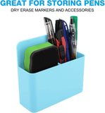 MoKo Pack of 2 Magnetic Dry Erase Marker Holder, Magnetic Pen Pencil Holder Storage Organizer for Whiteboard, Refrigerator and Other Magnetic Surfaces, Blue
