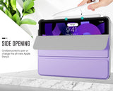 MoKo Case for iPad Air 5th Generation 2022/ iPad Air 4th Generation 2020 10.9 Inch, Trifold Stand Cover with Hard PC Back, Support Touch ID, iPad 2nd Pencil Charging, Auto Wake/Sleep,Taro Purple