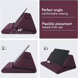 MoKo Tablet Pillow Stand, Soft Bed Pillow Holder Xmas Gift for up to 11" Pad, Fits iPad 10.2"(9th Gen), New iPad Mini 6 8.3" Air 4/3, iPad Pro 11/10.5/9.7, Mini 5 4, Galaxy Tab S6/S7 11", Plum