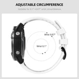 MoKo Watch Band Compatible with Garmin Fenix 7 Sapphire Solar/Solar/Fenix 6 Pro/5/5 Plus/Forerunner 935/945/Approach S60, Soft Silicone Replacement Strap Quick Release Fit 22mm Sport Strap, White